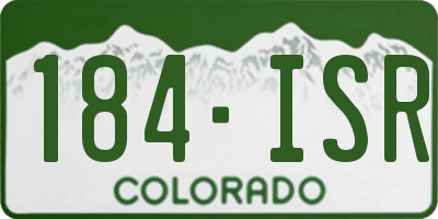 CO license plate 184ISR