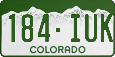 CO license plate 184IUK