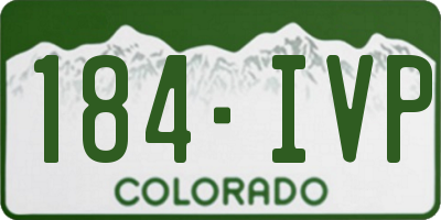 CO license plate 184IVP