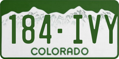 CO license plate 184IVY
