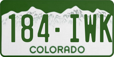 CO license plate 184IWK