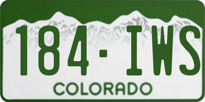 CO license plate 184IWS