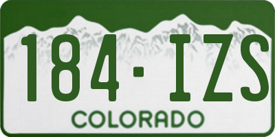 CO license plate 184IZS