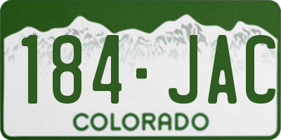 CO license plate 184JAC