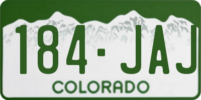 CO license plate 184JAJ