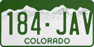 CO license plate 184JAV