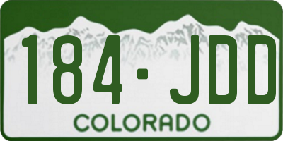 CO license plate 184JDD