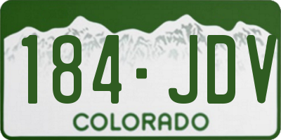 CO license plate 184JDV