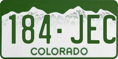 CO license plate 184JEC