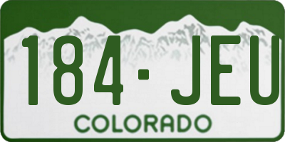 CO license plate 184JEU