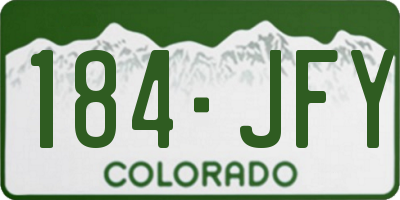 CO license plate 184JFY