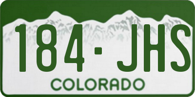 CO license plate 184JHS