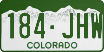 CO license plate 184JHW
