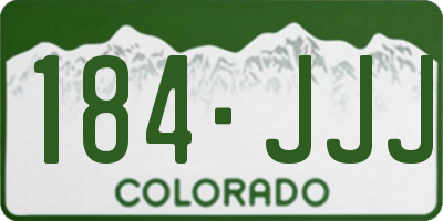 CO license plate 184JJJ