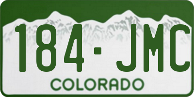 CO license plate 184JMC