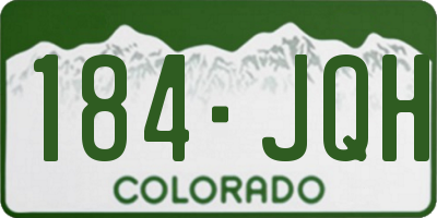 CO license plate 184JQH