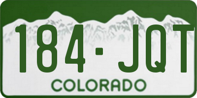 CO license plate 184JQT