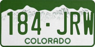 CO license plate 184JRW