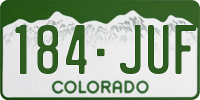 CO license plate 184JUF