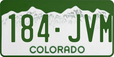 CO license plate 184JVM