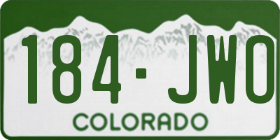 CO license plate 184JWO