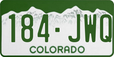 CO license plate 184JWQ