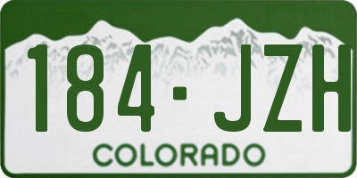 CO license plate 184JZH