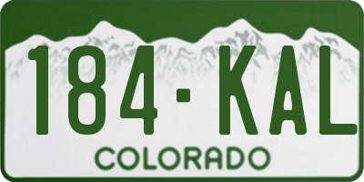 CO license plate 184KAL