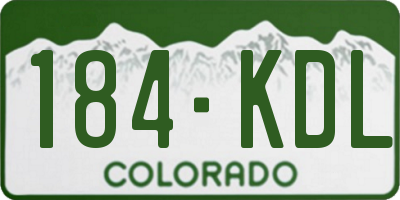 CO license plate 184KDL