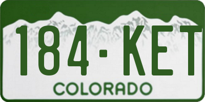 CO license plate 184KET