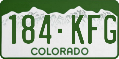 CO license plate 184KFG