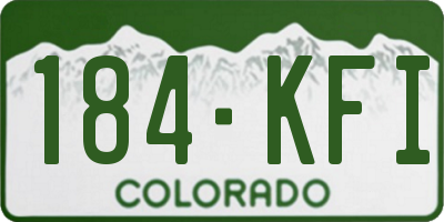 CO license plate 184KFI