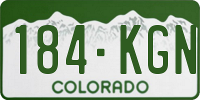 CO license plate 184KGN