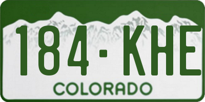 CO license plate 184KHE
