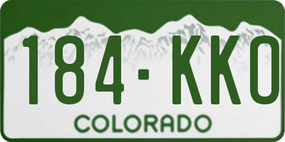 CO license plate 184KKO