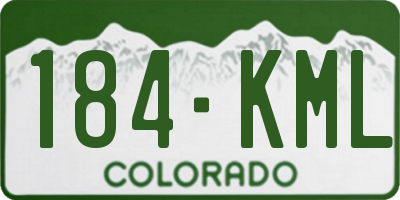 CO license plate 184KML