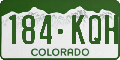 CO license plate 184KQH