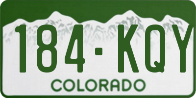 CO license plate 184KQY