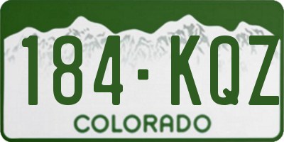 CO license plate 184KQZ