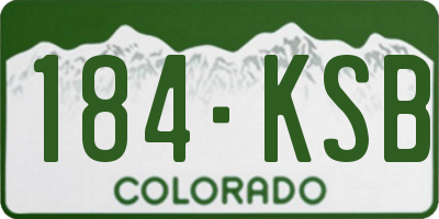 CO license plate 184KSB