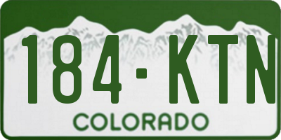 CO license plate 184KTN