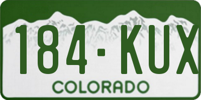 CO license plate 184KUX