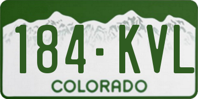 CO license plate 184KVL