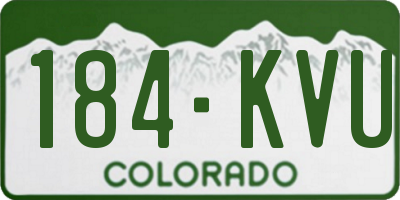 CO license plate 184KVU