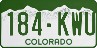CO license plate 184KWU