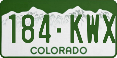 CO license plate 184KWX