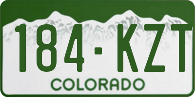 CO license plate 184KZT