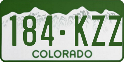 CO license plate 184KZZ