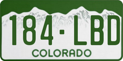 CO license plate 184LBD