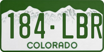 CO license plate 184LBR
